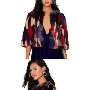Nasty Gal Colorful Faux Fur Stole